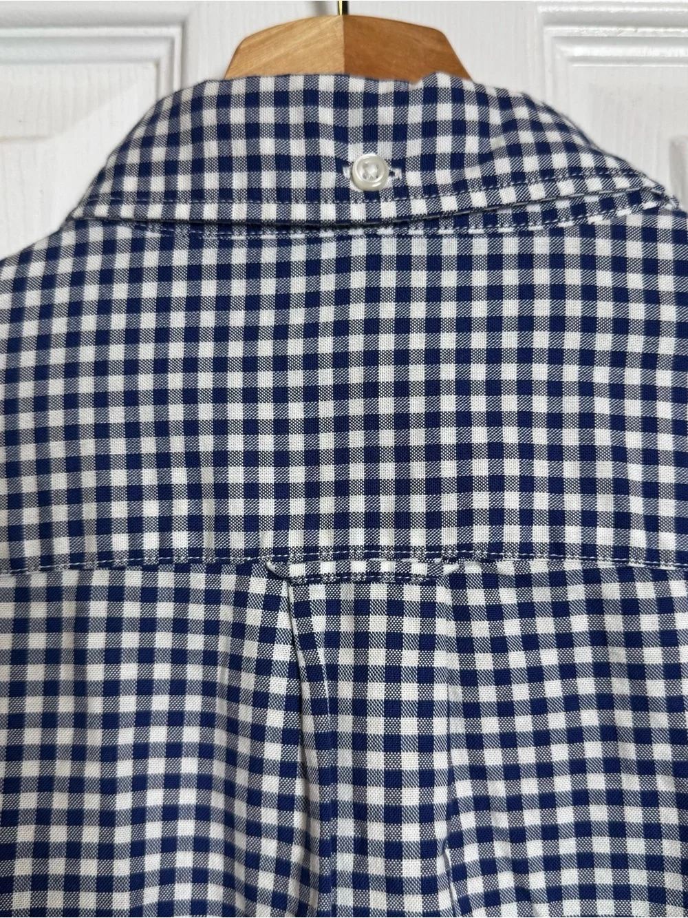 NWT J.Crew Slim Oxford Cloth Gingham Button Down Shirt Blue White Medium Classic